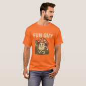 「Fun Guy」キノコTシャツ - かわいいキャラクターのパロディTシャツ Tシャツ (正面フル)