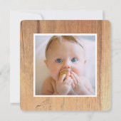 Fun Guy Wood Slice Mushroom Boy Photo 1st Birthday 招待状 (裏面)