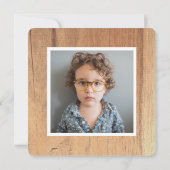 Fun Guy Wood Slice Mushroom Boy Photo Birthday 招待状 (裏面)