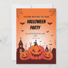 Fun Halloween Costume Party Invite Customizable  招待状