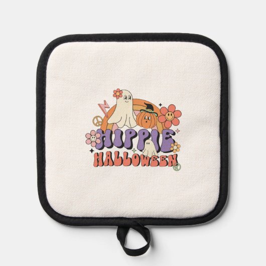 Fun Halloween Designs Hippie Halloween Retro 鍋敷き (正面)