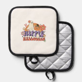 Fun Halloween Designs Hippie Halloween Retro 鍋敷き (正面/裏面)