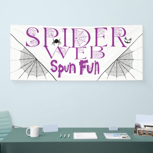 Fun Halloween Spun Fun Spider Web 横断幕 (トレードショー)