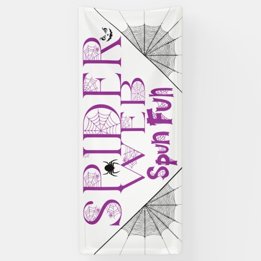 Fun Halloween Spun Fun Spider Web 横断幕 (縦)