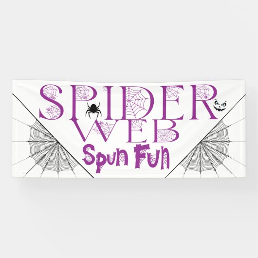 Fun Halloween Spun Fun Spider Web 横断幕 (横)
