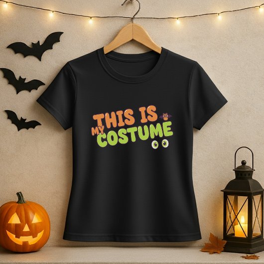 Fun Halloween Tee; This Is My Costume Quote & Bat Tシャツ