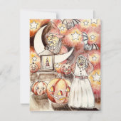 Fun Halloween witch art print シーズンカード (正面)