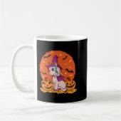 Fun Halloween Witchy Unicorn Cute Witch Pumpkin Fo コーヒーマグカップ (左)