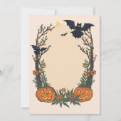 Fun Halloween with Pumpkins, Bats & Autumn Trees  招待状 (裏面)