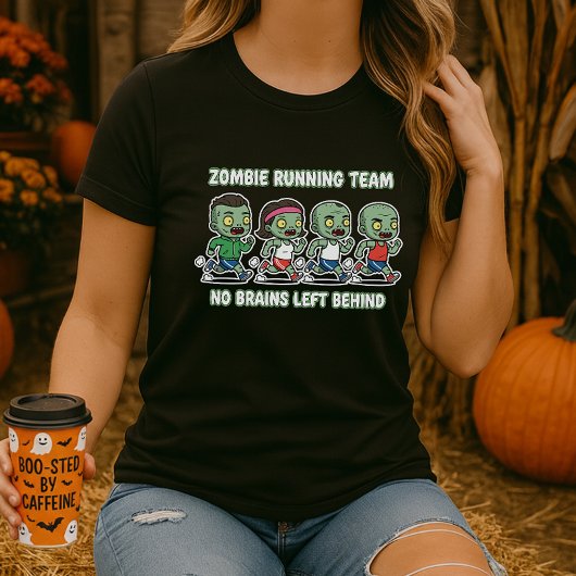 Fun Halloween Zombie Running Team For Brains  Tシャツ