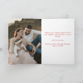 Fun Hand Drawn Red on Pink Folded Photo Christmas シーズンカード (内部)