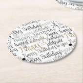 Fun Happy Balloons Birthday ラウンドペーパーコースター (アングル)