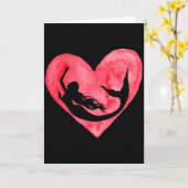 Fun Heart Mermaid Aquatic Mythical Fish Lover Vale カード (黄色い花)