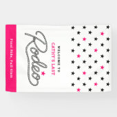 Fun Hot Pink Her Last Rodeo Bachelorette Party 横断幕 (横)