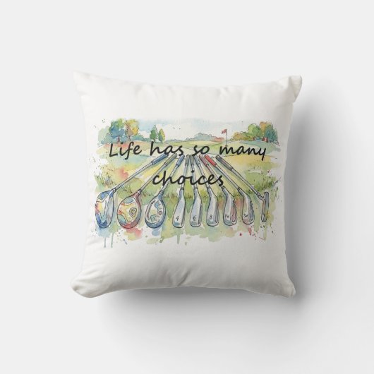 Fun Humor Golf Golfing Quote Life Choices クッション (正面)