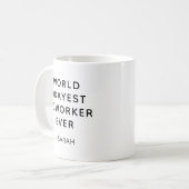 Fun Humor World Okayest Coworker Modern Script コーヒーマグカップ (正面左)