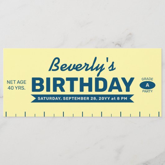 Fun Iconic Stick of Butter Grade A Birthday 招待状 (正面)