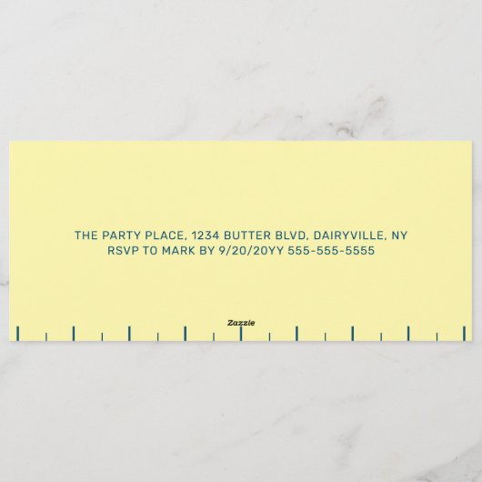 Fun Iconic Stick of Butter Grade A Birthday 招待状 (裏面)