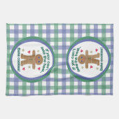 Fun "If You Can't Take the Heat" Gingerbread Man キッチンタオル (横)