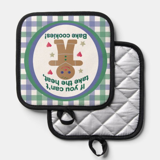 Fun "If You Can't Take the Heat" Gingerbread Man 鍋敷き (正面/裏面)