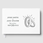 Fun illustrated wedding rings wedding guest book ゲストブック (正面)