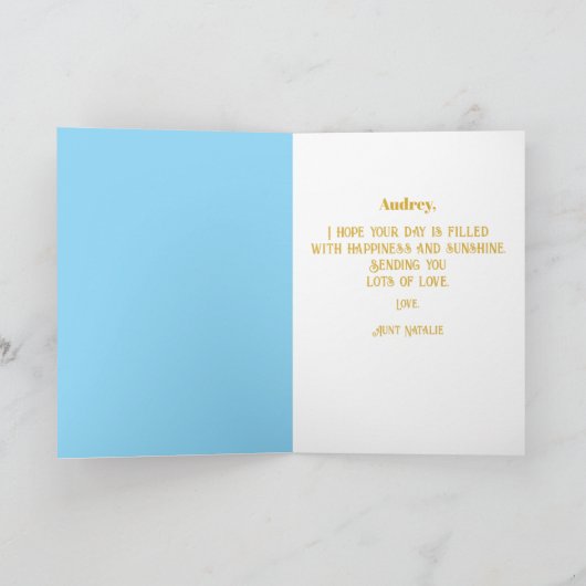 Fun in the Sun Custom Birthday カード (内部)