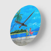 Fun in the Sun Run ラウンド壁時計 (傾斜)
