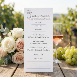 Fun Informal Bridal Shower Wine Tasting Score Card 招待状