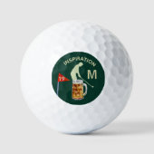 Fun Inspirational 19th Hole Beer Monogram  ゴルフボール (正面)
