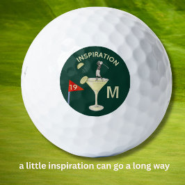 Fun Inspirational 19th Hole Cocktail Monogram  ゴルフボール