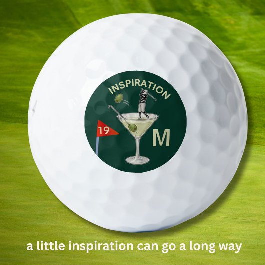 Fun Inspirational 19th Hole Cocktail Monogram  ゴルフボール