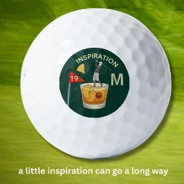 Fun Inspirational 19th Hole Cocktail Monogram  ゴルフボール