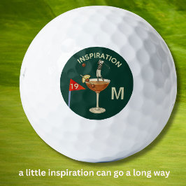 Fun Inspirational 19th Hole Cocktail Monogram  ゴルフボール