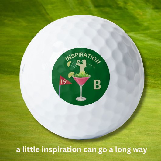 Fun Inspirational 19th Hole Cocktail Monogram  ゴルフボール