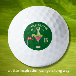 Fun Inspirational 19th Hole Cocktail Monogram  ゴルフボール
