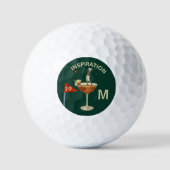 Fun Inspirational 19th Hole Cocktail Monogram  ゴルフボール (正面)