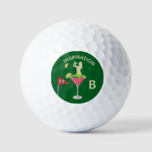Fun Inspirational 19th Hole Cocktail Monogram  ゴルフボール (正面)