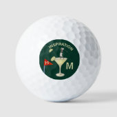 Fun Inspirational 19th Hole Cocktail Monogram  ゴルフボール (正面)