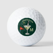 Fun Inspirational 19th Hole Cocktail Monogram  ゴルフボール (正面)
