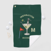 Fun Inspirational 19th Hole Cocktail Monogram Name ゴルフタオル (インサイチュ)