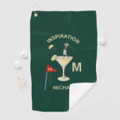 Fun Inspirational 19th Hole Cocktail Monogram Name ゴルフタオル (インサイチュ)
