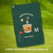 Fun Inspirational 19th Hole Cocktail Monogram Name ゴルフタオル