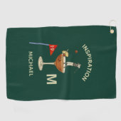 Fun Inspirational 19th Hole Cocktail Monogram Name ゴルフタオル (横)
