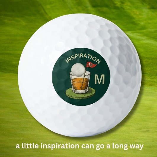 Fun Inspirational 19th Hole Drink Monogram  ゴルフボール