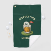 Fun Inspirational 19th Hole Drink Monogram Name ゴルフタオル (インサイチュ)
