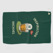 Fun Inspirational 19th Hole Drink Monogram Name ゴルフタオル (横)