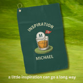 Fun Inspirational 19th Hole Drink Monogram Name ゴルフタオル