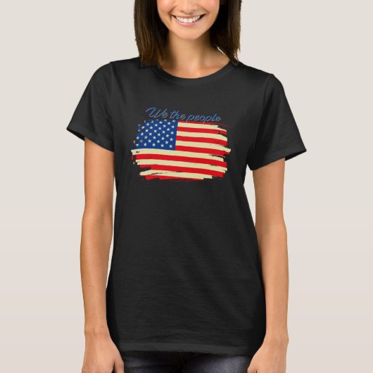 FUN INSPIRATIONAL TEE WE THE PEOPLE AMERICAN FLAG Tシャツ (正面)