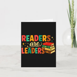 Fun inspiring readers are leaders book lovers カード