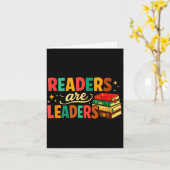 Fun inspiring readers are leaders book lovers カード (黄色い花)